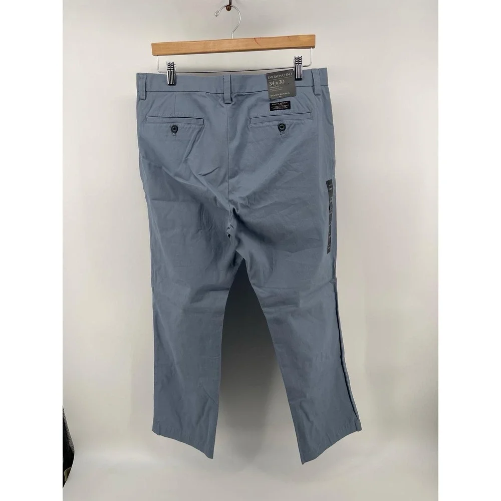 Banana‎ Republic Emerson Chino Straight Fit Mens Pants Blue 34/30 NWT